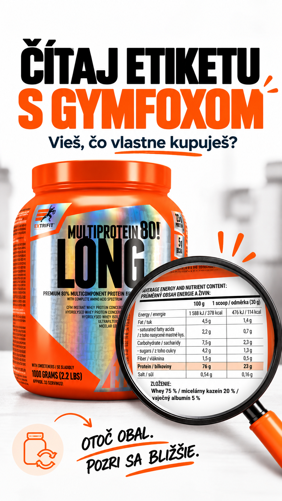 Čítaj etiketu s GymFoxom