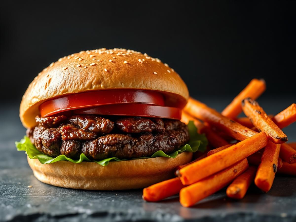 Šťavnaté hovädzie burgery so sladkými zemiakmi