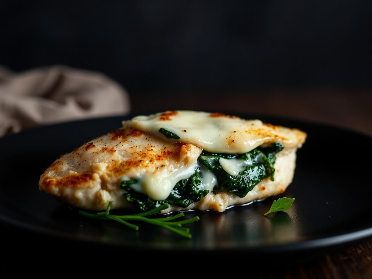 Zapekané kuracie prsia so špenátom a mozzarellou